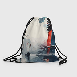Рюкзак-мешок Наш город - коллекция Бело-сине-красный - Хуф и Ся, цвет: 3D-принт