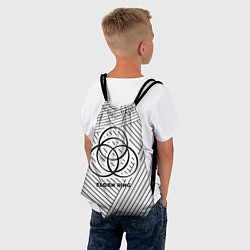 Рюкзак-мешок Символ Elden Ring на светлом фоне с полосами, цвет: 3D-принт — фото 2