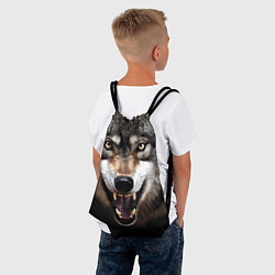 Рюкзак-мешок Агрессивный рычащий волк, цвет: 3D-принт — фото 2