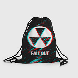 Рюкзак-мешок Fallout в стиле glitch и баги графики на темном фо, цвет: 3D-принт