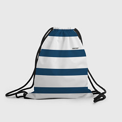 Рюкзак-мешок Бело-синий полосатый узор, цвет: 3D-принт