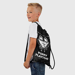 Рюкзак-мешок Poppy Playtime с потертостями на темном фоне, цвет: 3D-принт — фото 2