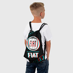 Рюкзак-мешок Значок Fiat в стиле glitch на темном фоне, цвет: 3D-принт — фото 2