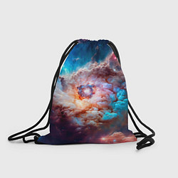 Рюкзак-мешок Небула в космосе в голубо-розовых тонах - нейронна, цвет: 3D-принт