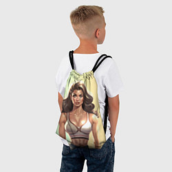 Рюкзак-мешок Fitness girl sport, цвет: 3D-принт — фото 2