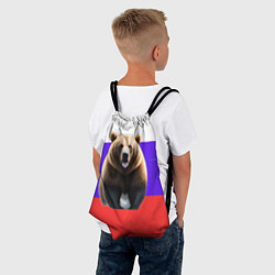 Рюкзак-мешок Медведь на флаге, цвет: 3D-принт — фото 2