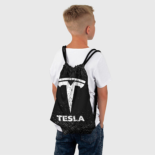 Мешок для обуви Tesla с потертостями на темном фоне / 3D-принт – фото 4