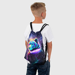 Рюкзак-мешок Светящийся космический медведь, цвет: 3D-принт — фото 2