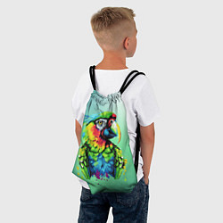 Рюкзак-мешок Разноцветный попугай, цвет: 3D-принт — фото 2