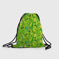 Рюкзак-мешок Зеленые волнистые попугайчики, цвет: 3D-принт