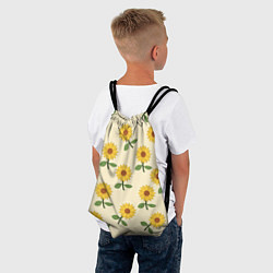 Рюкзак-мешок Подсолнух с листьями, цвет: 3D-принт — фото 2