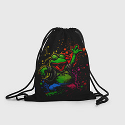 Рюкзак-мешок Лягушонок Пепе веселится с граффити, цвет: 3D-принт
