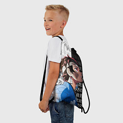 Рюкзак-мешок Танджиро Комадо - иероглифы - клинок, цвет: 3D-принт — фото 2