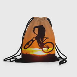 Рюкзак-мешок Велосипедист на закате, цвет: 3D-принт