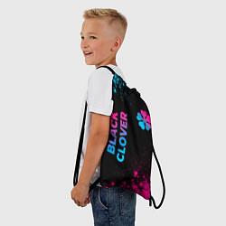 Рюкзак-мешок Black Clover - neon gradient: надпись, символ, цвет: 3D-принт — фото 2