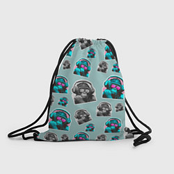 Рюкзак-мешок Обезьяна меломан, цвет: 3D-принт