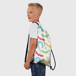 Рюкзак-мешок Красочные щучки, цвет: 3D-принт — фото 2