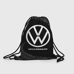Рюкзак-мешок Volkswagen speed на темном фоне со следами шин, цвет: 3D-принт