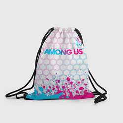 Рюкзак-мешок Among Us neon gradient style: символ сверху, цвет: 3D-принт