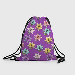 Рюкзак-мешок Разноцветные лилии цветы, цвет: 3D-принт