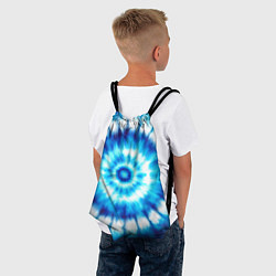 Рюкзак-мешок Тай-дай бело-синий круг, цвет: 3D-принт — фото 2