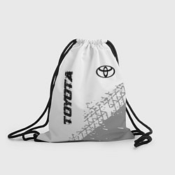 Рюкзак-мешок Toyota speed на светлом фоне со следами шин: надпи, цвет: 3D-принт