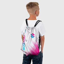 Рюкзак-мешок Suzuki neon gradient style: надпись, символ, цвет: 3D-принт — фото 2