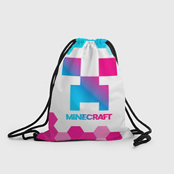 Рюкзак-мешок Minecraft neon gradient style, цвет: 3D-принт