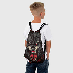 Рюкзак-мешок Злой серый волк, цвет: 3D-принт — фото 2