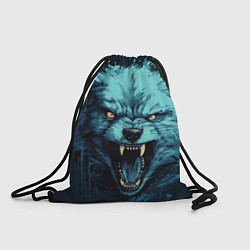 Рюкзак-мешок Синий волк арт, цвет: 3D-принт