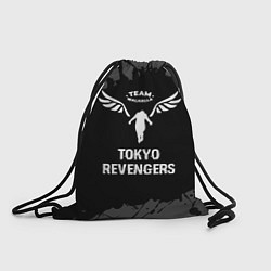 Рюкзак-мешок Tokyo Revengers glitch на темном фоне, цвет: 3D-принт