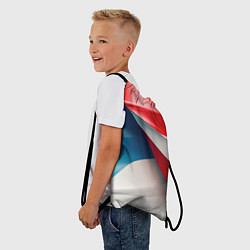 Рюкзак-мешок Белые синие красные объемные волны, цвет: 3D-принт — фото 2
