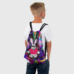 Рюкзак-мешок Кролик в футболке, цвет: 3D-принт — фото 2