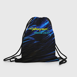 Рюкзак-мешок Black blue cyberpunk phantom liberty, цвет: 3D-принт