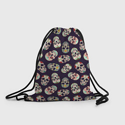 Рюкзак-мешок Узор с черепами Pattern with skulls, цвет: 3D-принт