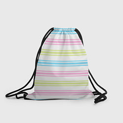 Рюкзак-мешок Розовые и бирюзовые полосы на белом, цвет: 3D-принт