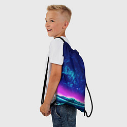 Рюкзак-мешок Неоновая проекция космоса, цвет: 3D-принт — фото 2