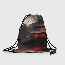 Рюкзак-мешок Домик у озера, цвет: 3D-принт