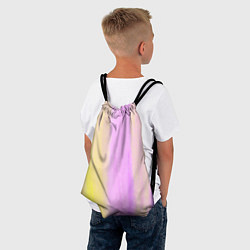 Рюкзак-мешок Акварельный градиент желто- розовый, цвет: 3D-принт — фото 2