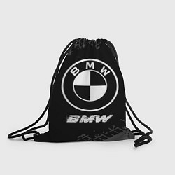 Рюкзак-мешок BMW speed на темном фоне со следами шин, цвет: 3D-принт