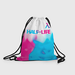 Рюкзак-мешок Half-Life neon gradient style: символ сверху, цвет: 3D-принт
