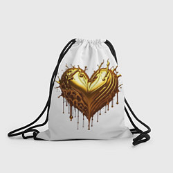 Рюкзак-мешок Золотое сердце, цвет: 3D-принт