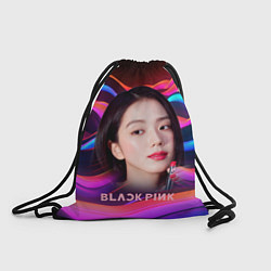 Рюкзак-мешок Джису с помадой на ярких волнах, цвет: 3D-принт
