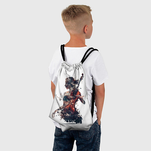 Мешок для обуви Девушка со скрипкой абстракция / 3D-принт – фото 4