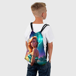 Рюкзак-мешок Девушка на гористом берегу фьорда, цвет: 3D-принт — фото 2