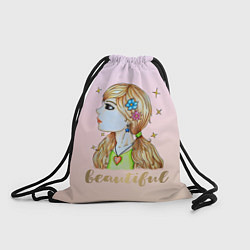 Рюкзак-мешок Девушка в профиль арт, цвет: 3D-принт