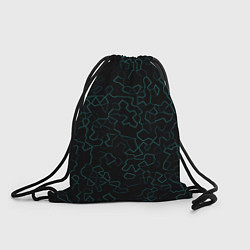 Рюкзак-мешок Абстракция кривые линии черный, цвет: 3D-принт