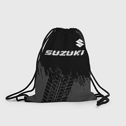 Мешок для обуви Suzuki speed на темном фоне со следами шин: символ