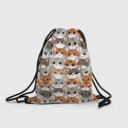 Рюкзак-мешок Паттерн милые котики, цвет: 3D-принт