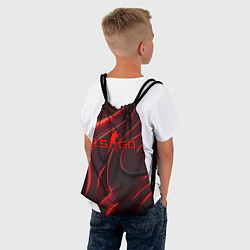 Рюкзак-мешок CSGO red abstract, цвет: 3D-принт — фото 2